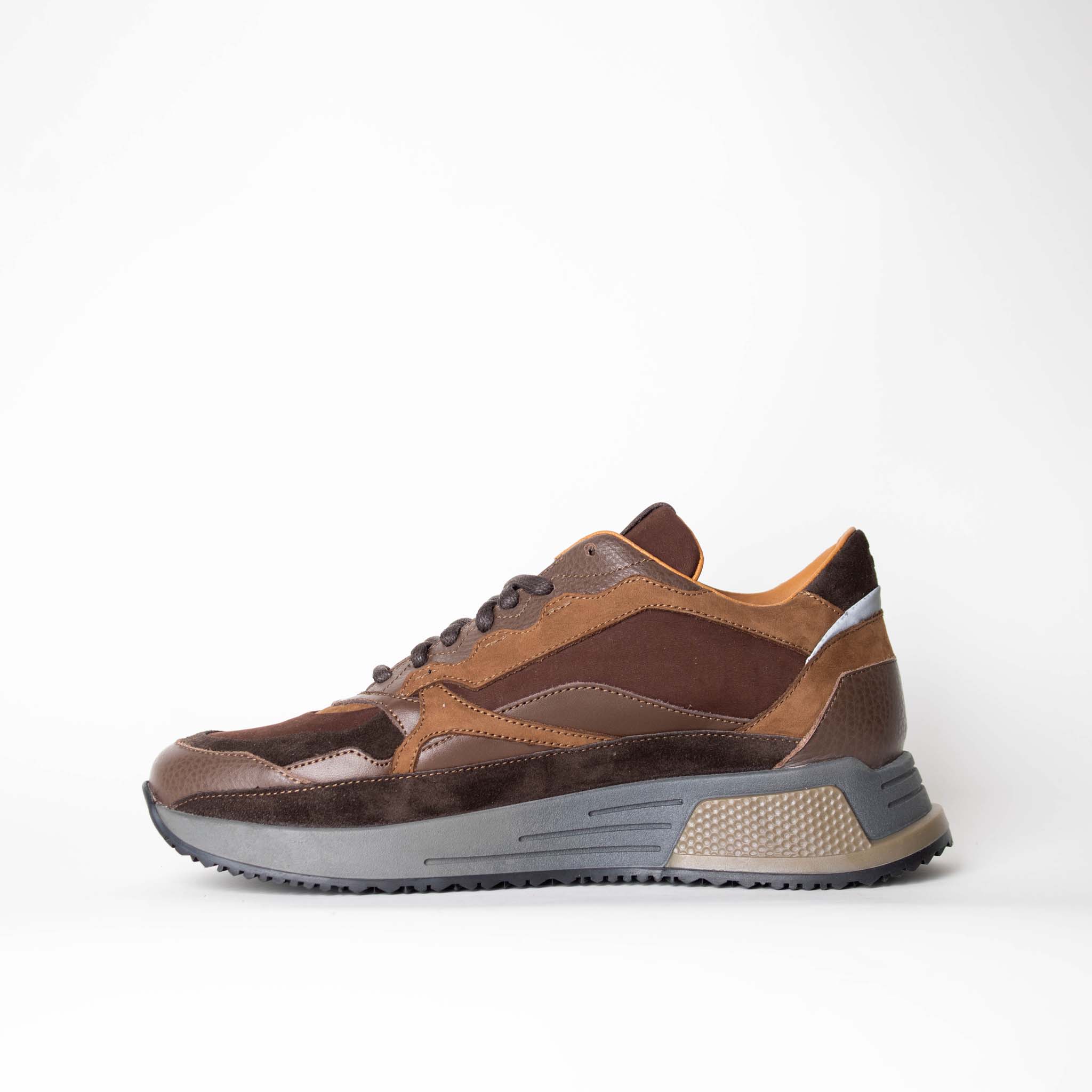 Lardini Brown leather and suede Sneakers - Fizigo