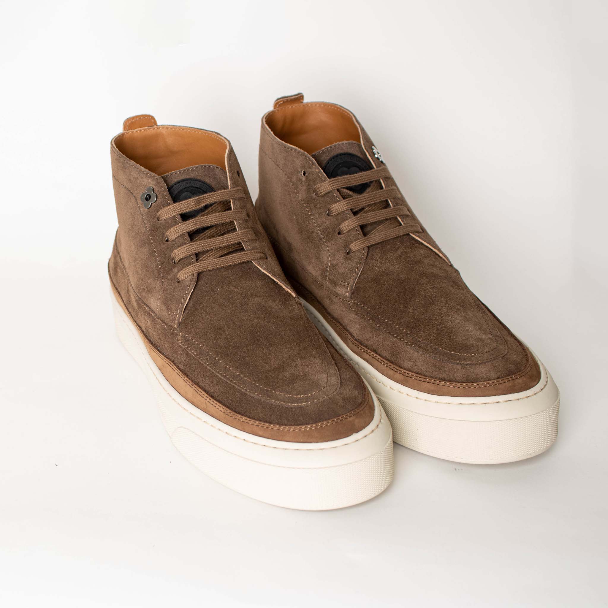 Lardini Brown suede Hi-top sneakers - Fizigo