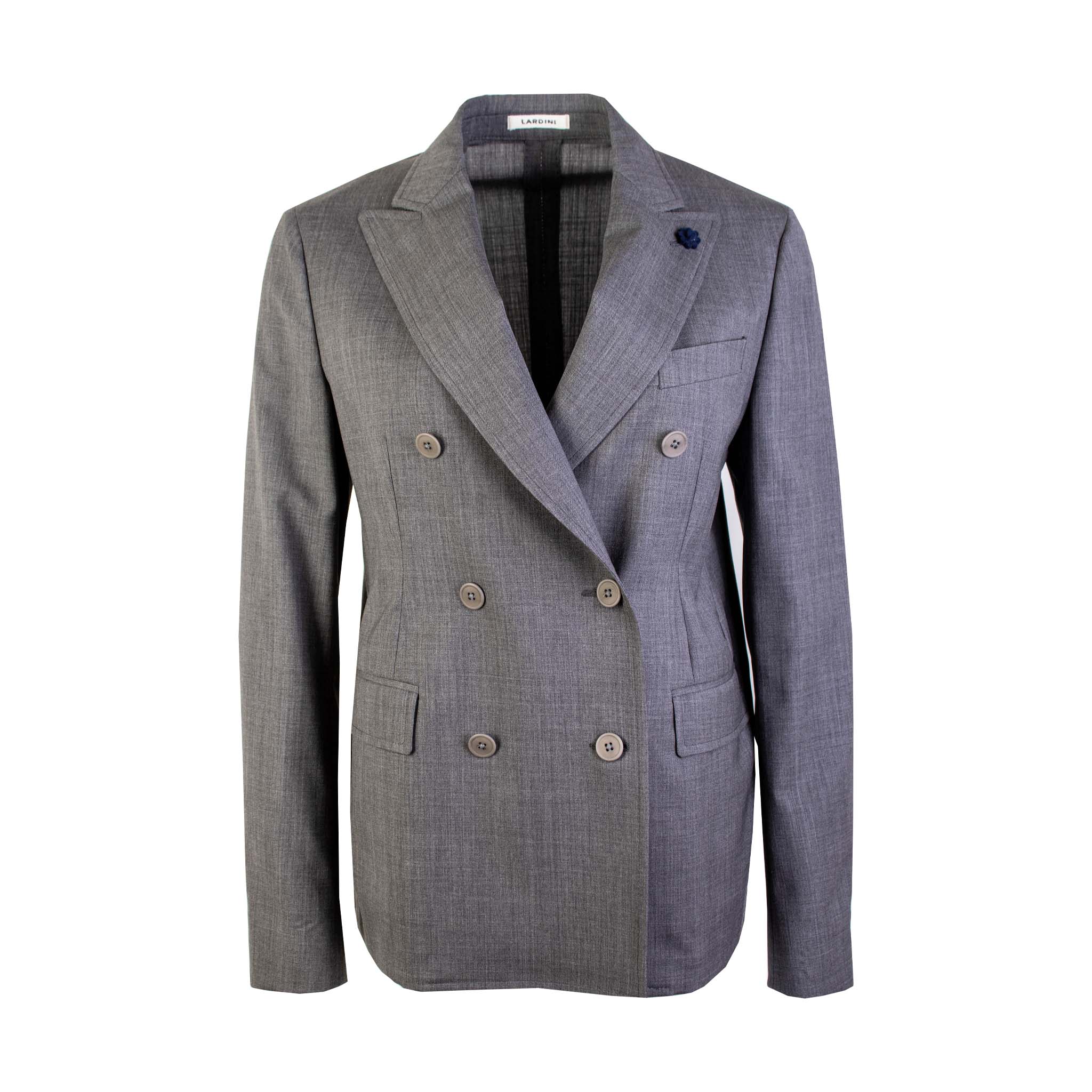 Lardini Grey Double Breast Jacket - Fizigo