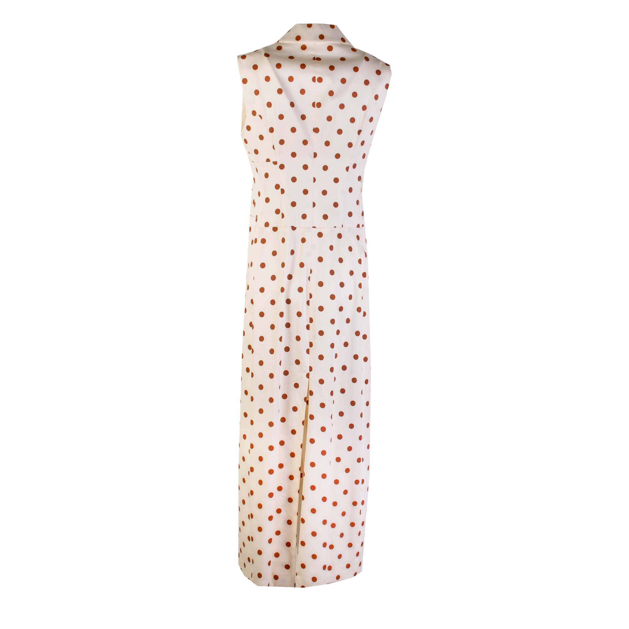 Lardini Polka Dots Sleeveless Long Dress - Fizigo