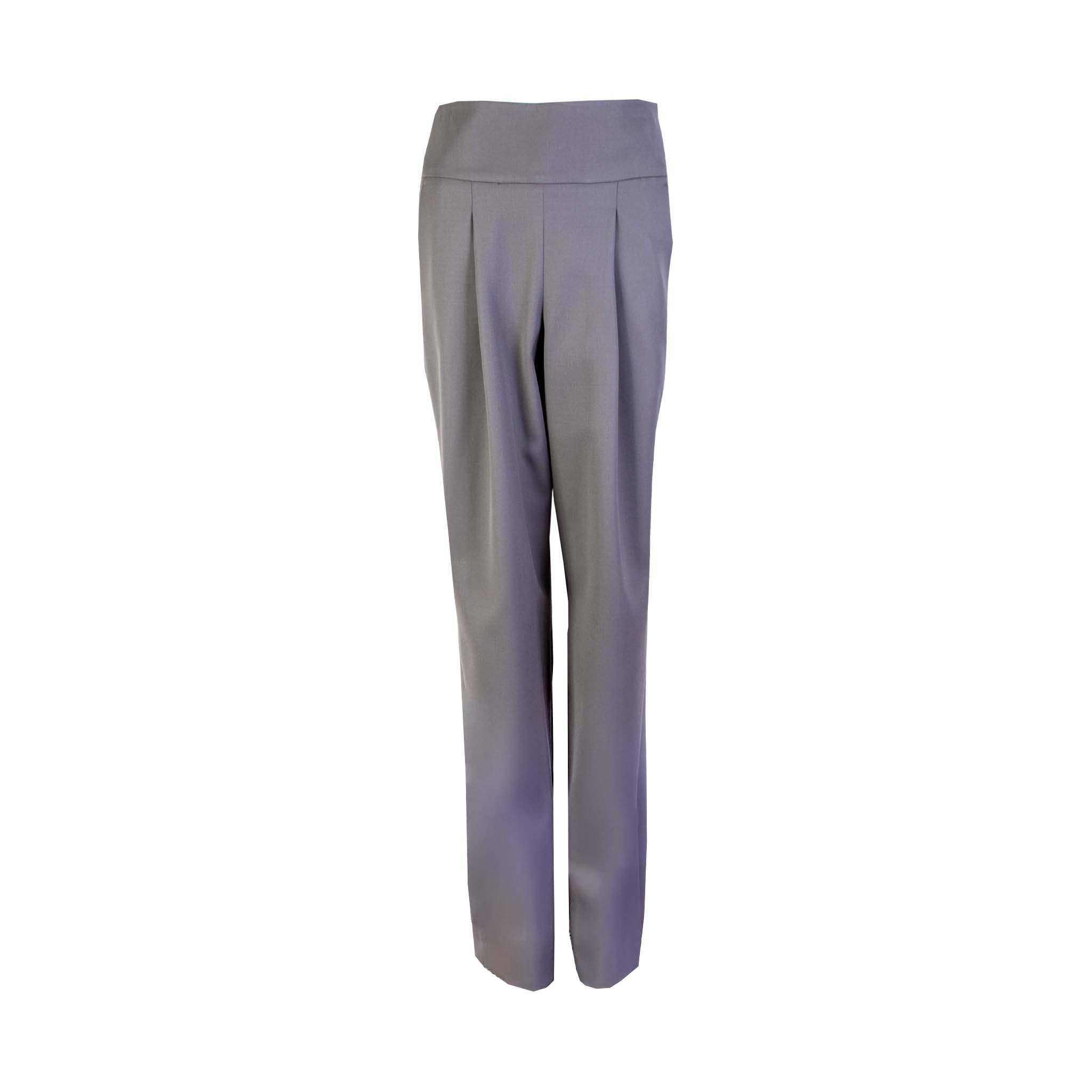 Lardini Wool Grey High Waist Palazzo Trousers - Fizigo