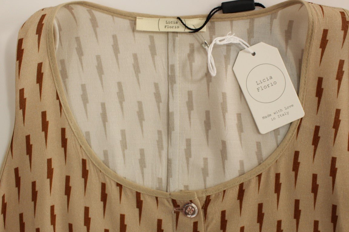 Licia Florio Pink Long Button Front Sleeveless Dress - Fizigo