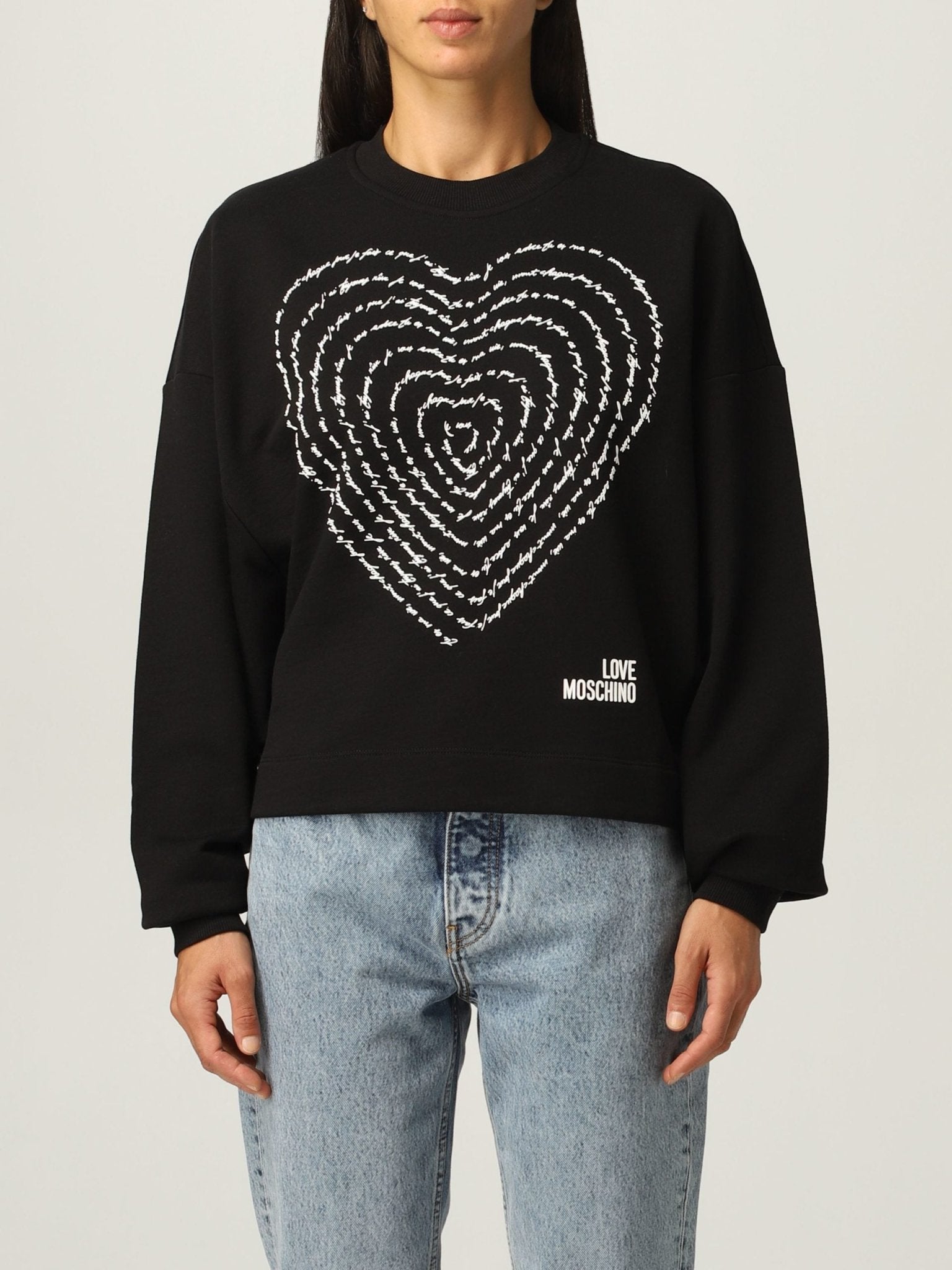 Love Moschino Black Cotton Sweater - Fizigo