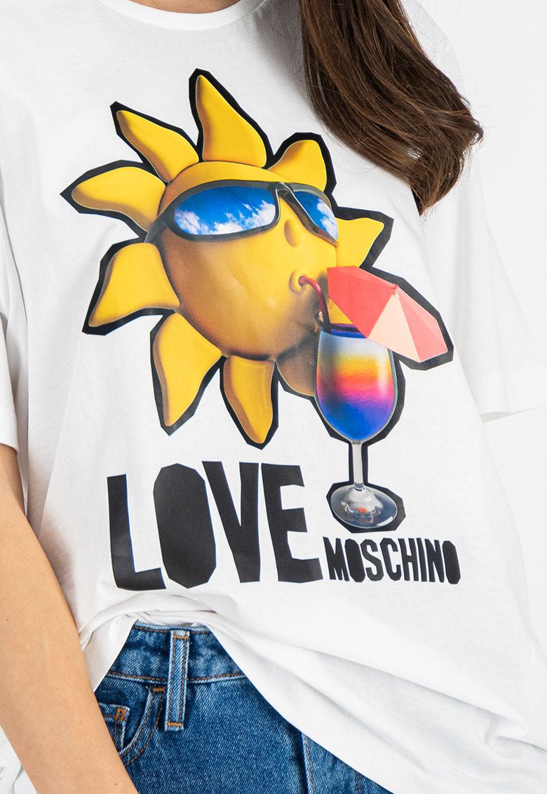 Love Moschino White Cotton Tops & T-Shirt - Fizigo