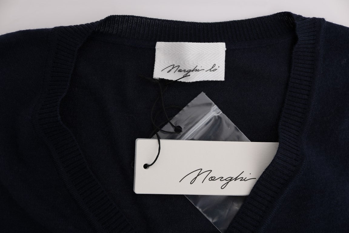 MARGHI LO' Blue Wool Blouse Sweater - Fizigo