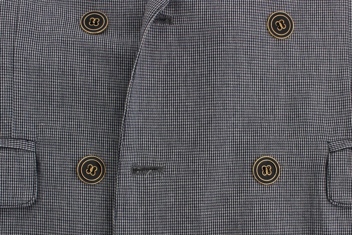 Master Coat Blue Double Breasted Regular Fit Blazer - Fizigo