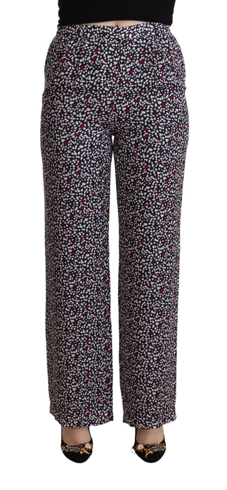 Michael Kors Black High Waist Printed Straight Pants - Fizigo