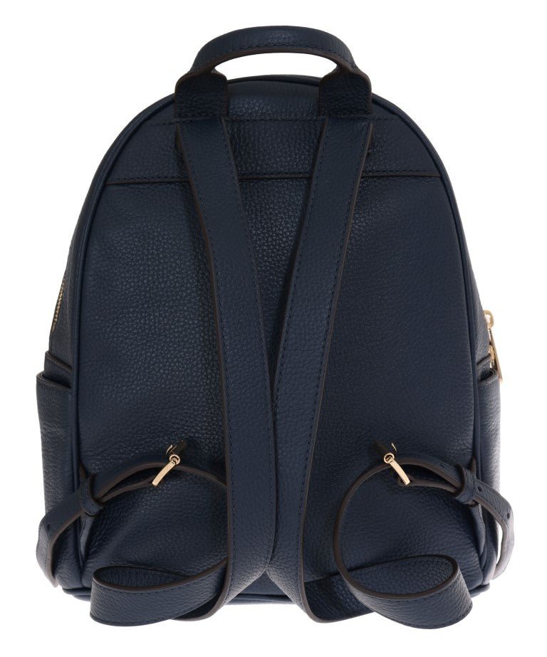 Michael Kors Navy Blue ABBEY Leather Backpack Bag - Fizigo