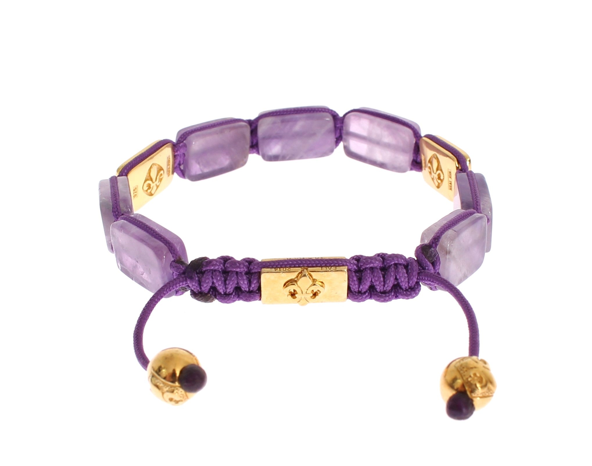 Nialaya CZ Amethyst 18K Gold 925 Bracelet - Fizigo