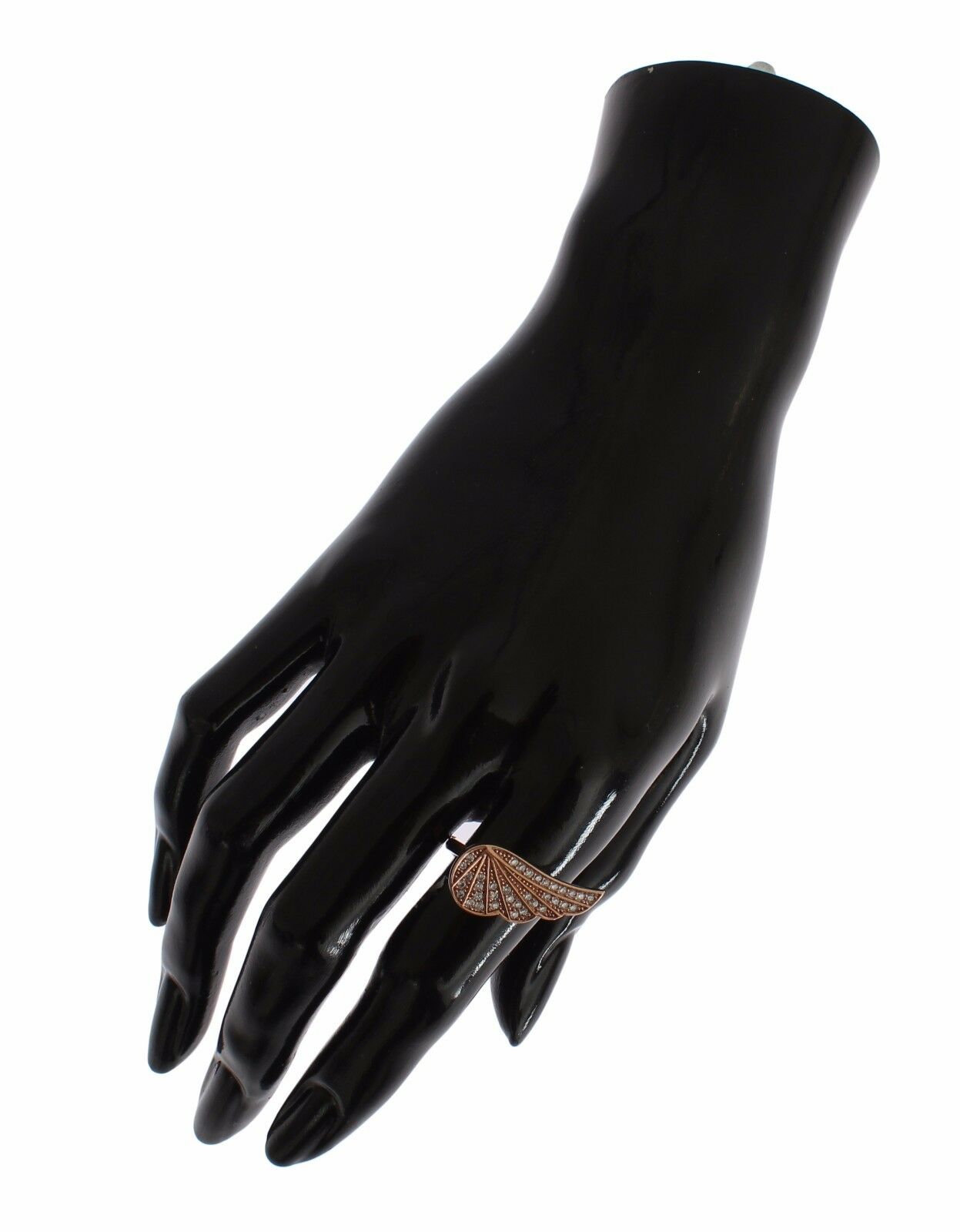 Nialaya Pink Gold 925 Silver Womens Clear CZ Ring - Fizigo