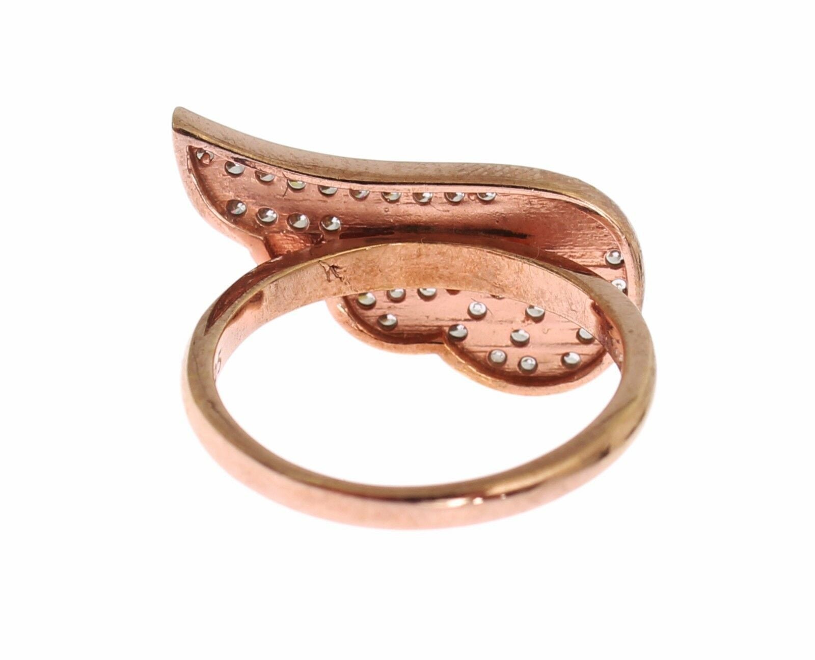 Nialaya Pink Gold 925 Silver Womens Clear CZ Ring - Fizigo