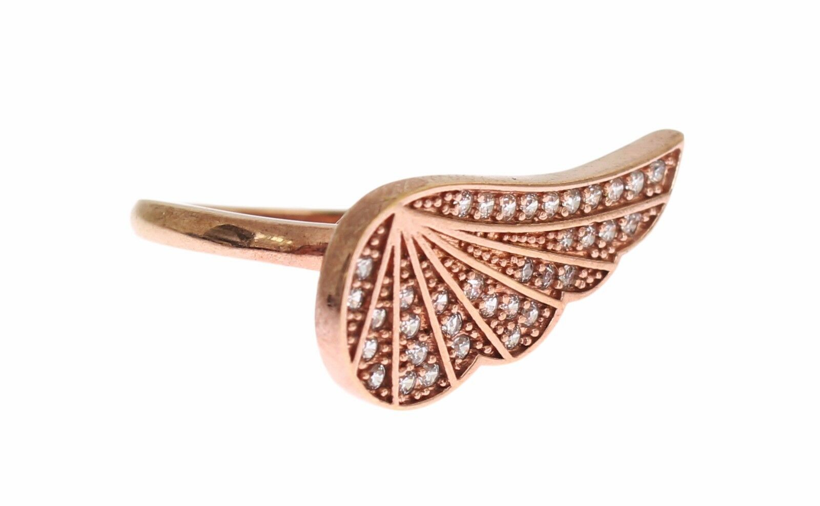 Nialaya Pink Gold 925 Silver Womens Clear CZ Ring - Fizigo