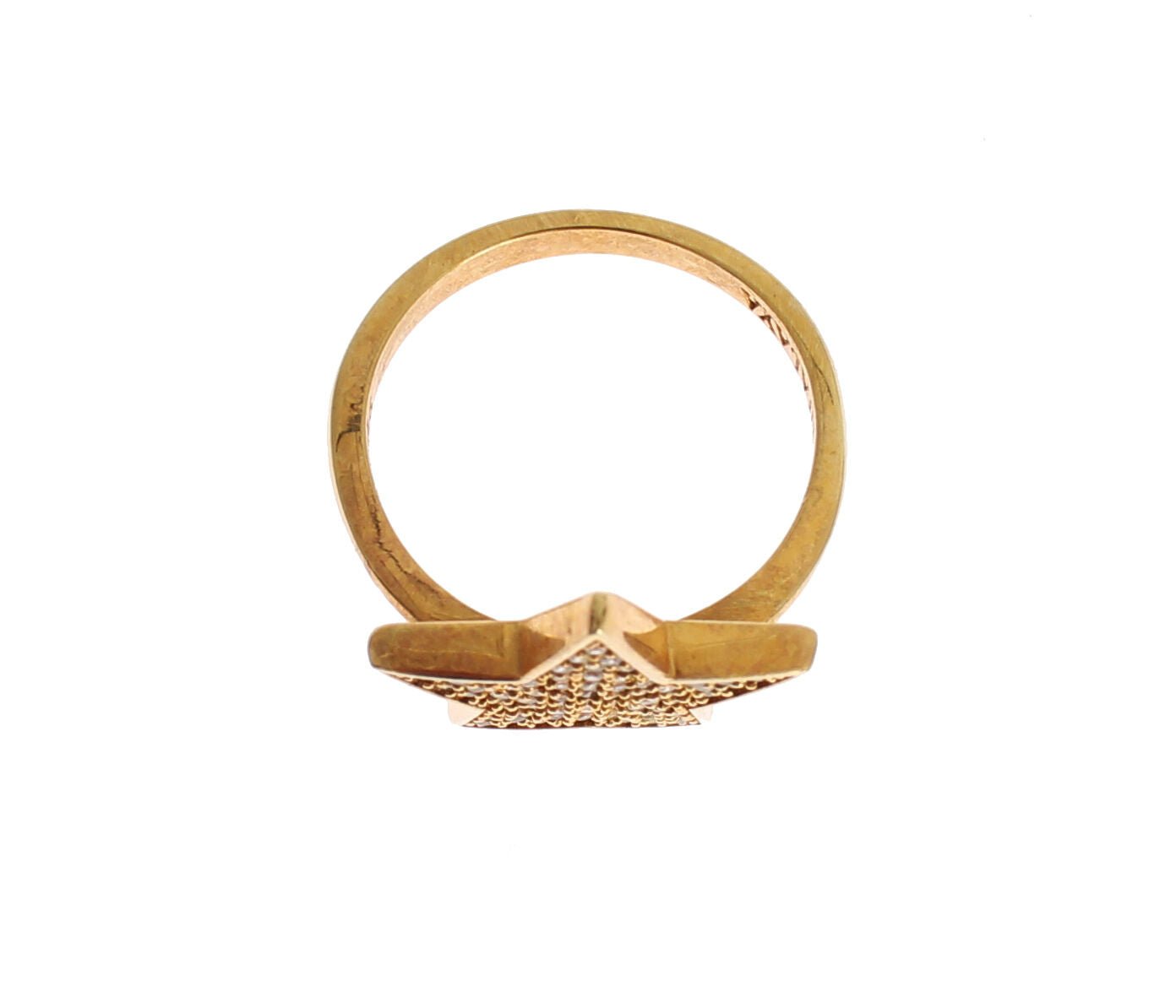 Nialaya Star Gold 925 Silver Womens Clear Ring - Fizigo