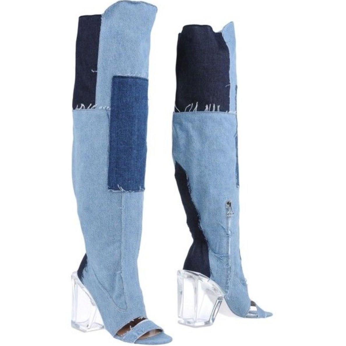 Off-White Light Blue Cotton Boot - Fizigo