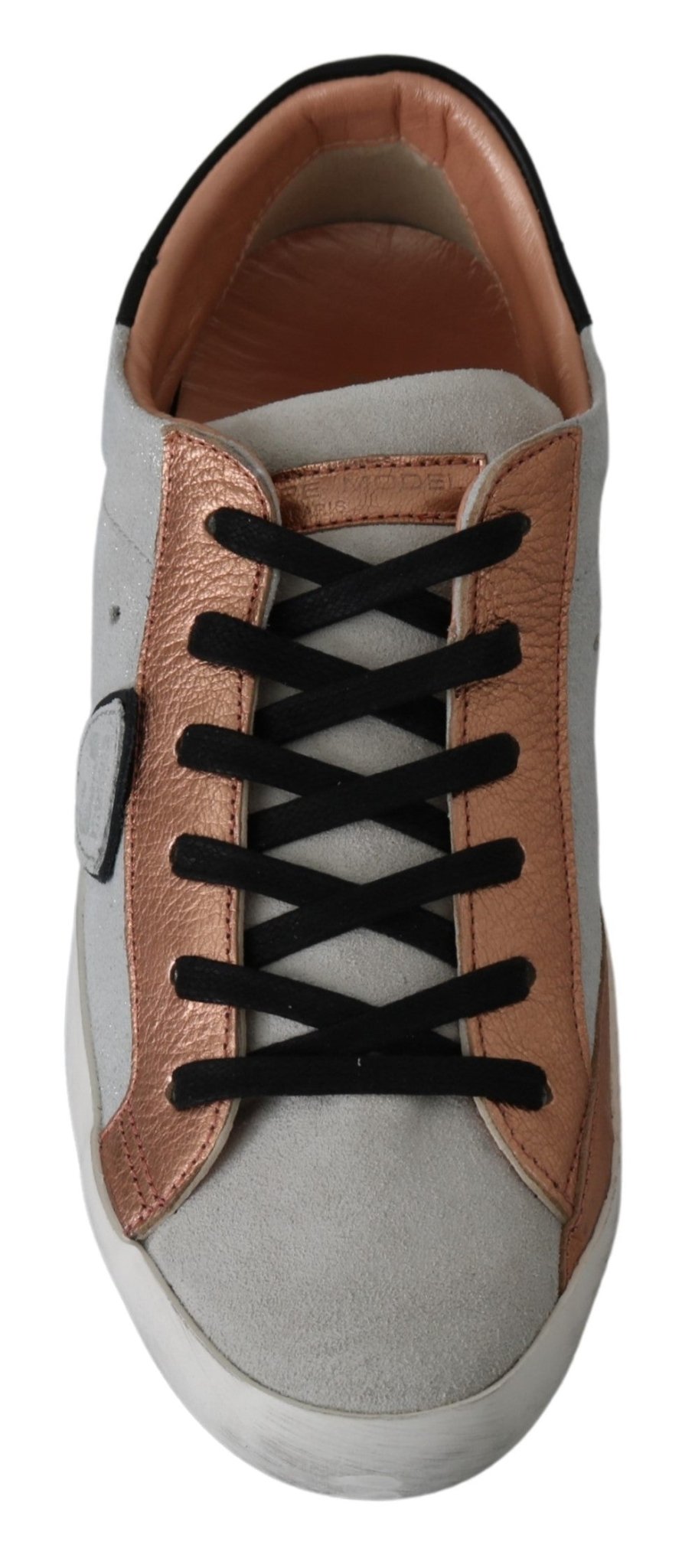 Philippe Model Gray Rose Leather Casual Mens Sneakers Shoes - Fizigo