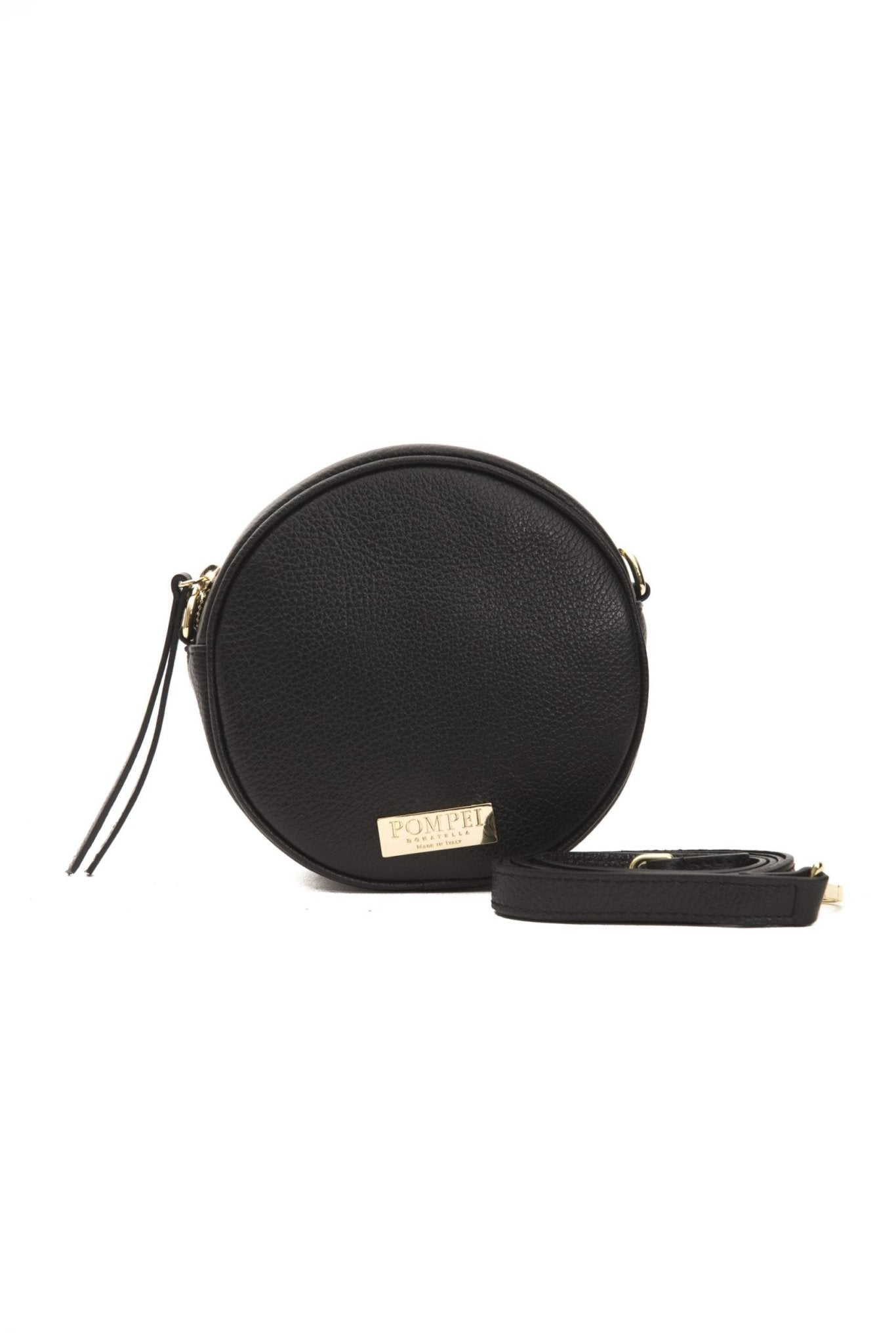 Pompei Donatella Black Leather Crossbody Bag - Fizigo