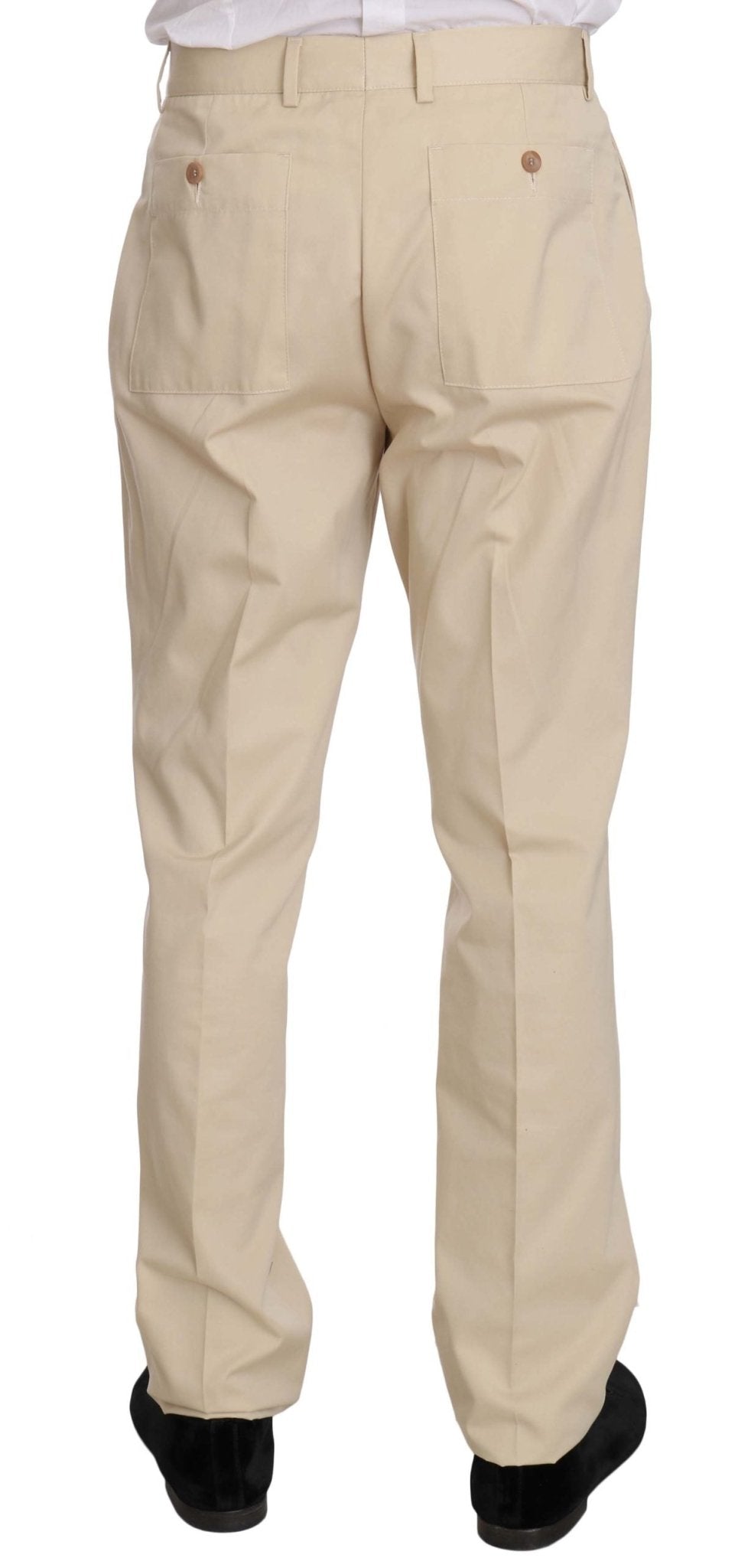Romeo Gigli Two Piece 3 Button Beige Cotton Solid Suit - Fizigo
