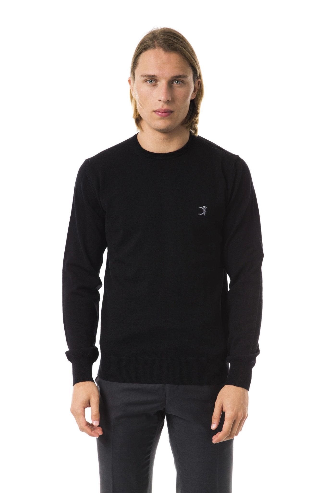 Uominitaliani Black Merino Wool Sweater - Fizigo