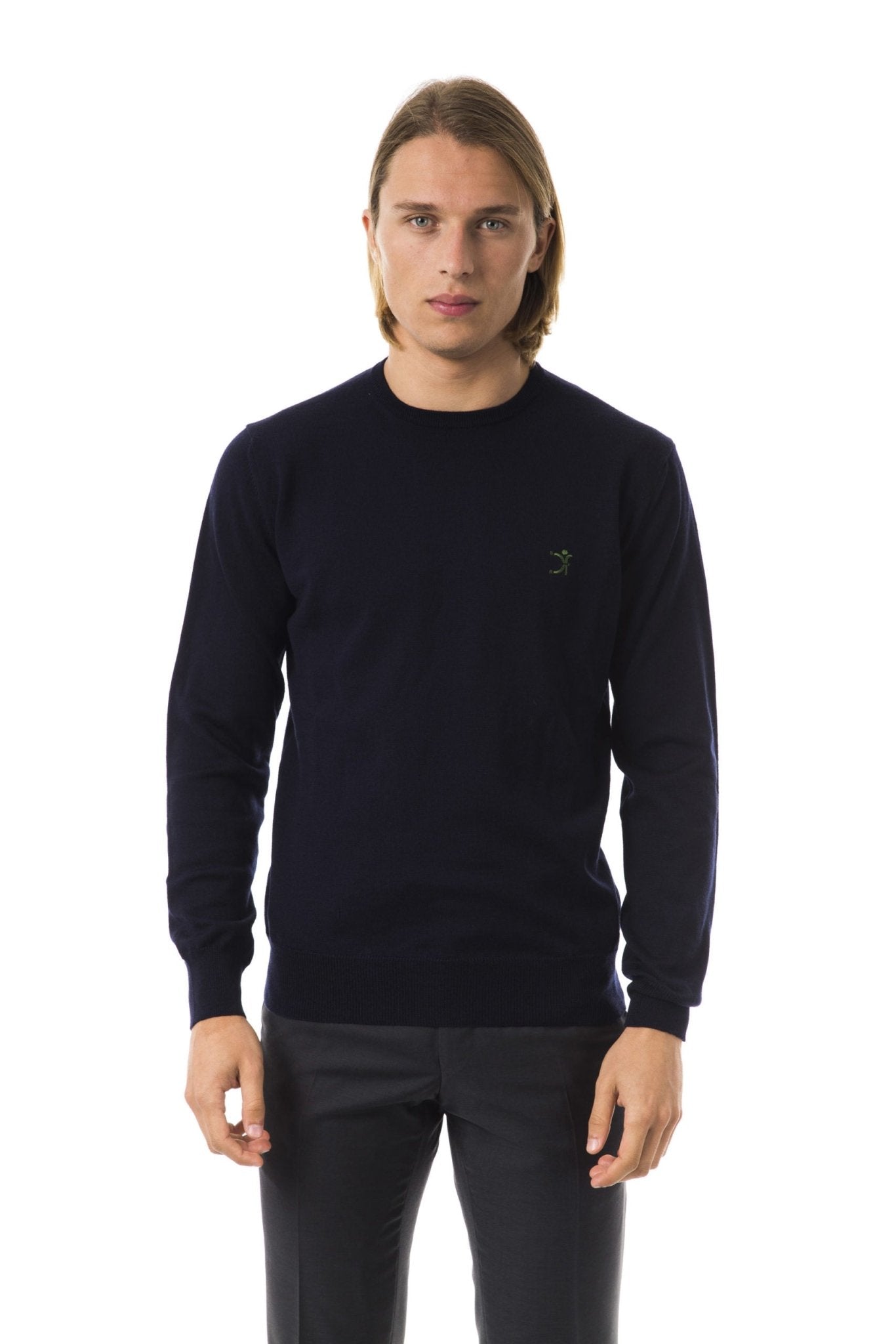 Uominitaliani Blue Merino Wool Sweater - Fizigo