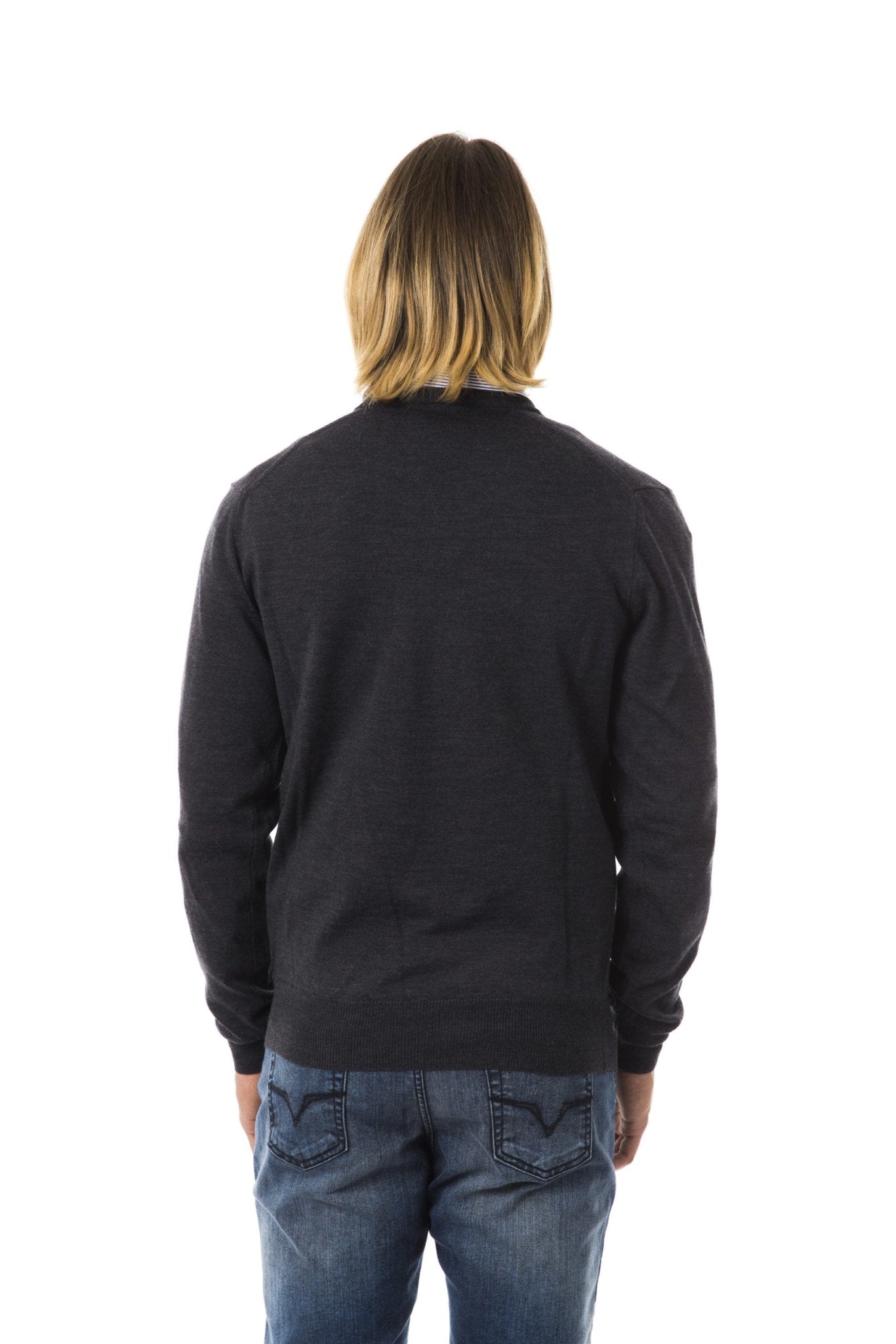 Uominitaliani Gray Merino Wool Sweater - Fizigo